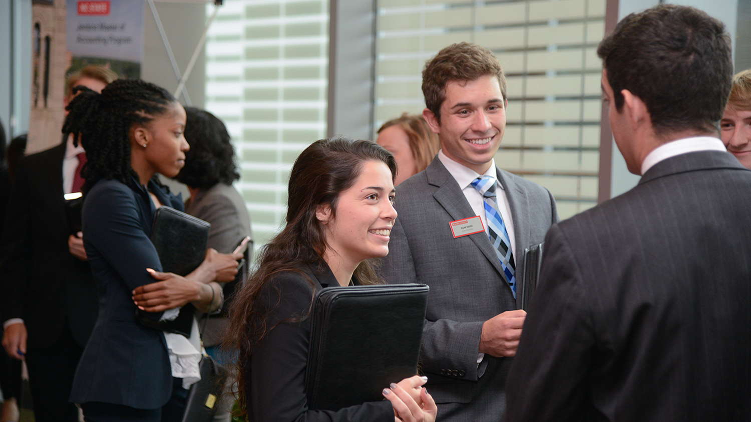 NC State students networking with recruiters