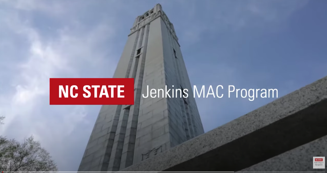 NC State Belltower behind MAC logo